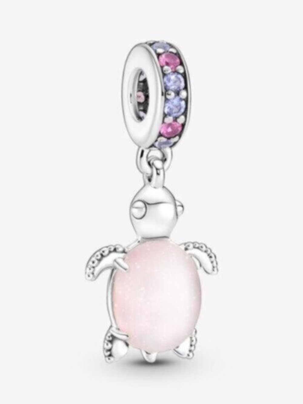 Pandora Pink and Purple Turtle Dangle Charm
